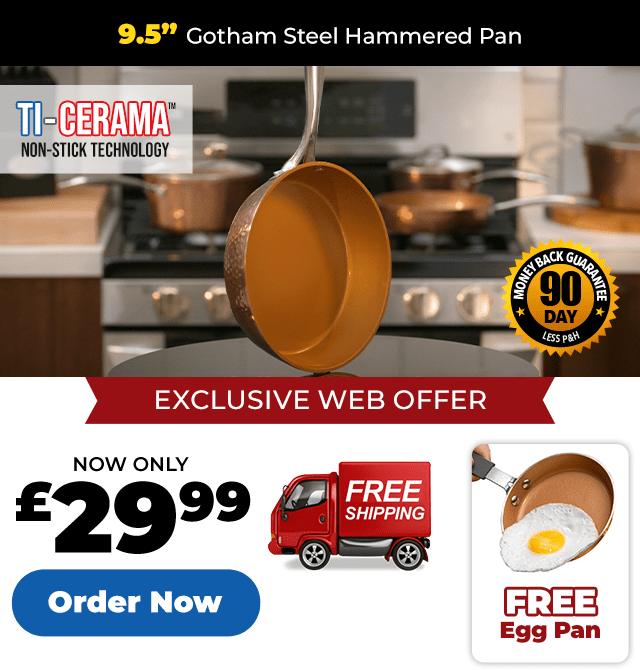 Gotham Steel™ Hammered Pan - LUXURIOUS, NON-STICK GOTHAM STEEL COOKWARE!